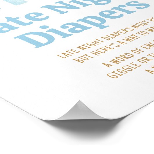 ここ来で息子の赤ん坊シャワー深夜おむつ ポスター (角)