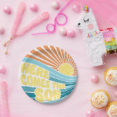 ここ来で息子の赤ん坊シャワー紙プレート ペーパープレート (パーティー)