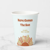 ここ来で息子の赤ん坊シャワーBoho Sunshine 紙コップ (裏面)