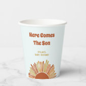 ここ来で息子の赤ん坊シャワーBoho Sunshine 紙コップ (正面)