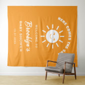 ここ来で息子トレンディーサン赤ちゃんシャワー背景 タペストリー (インサイチュ(横))