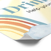 ここ来で息子レトロの赤ちゃんシャワー飲料 ポスター (角)