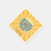 ここ来で息子レトロベイビーシャワー スタンダードカクテルナプキン (角)