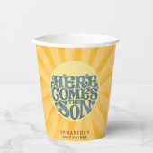 ここ来で息子レトロベイビーシャワー 紙コップ (正面)