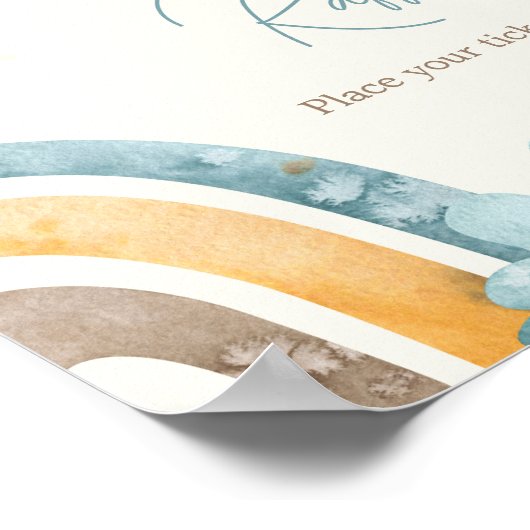 ここ来で息子レトロ赤ちゃんシャワーおむつラッフル ポスター (角)