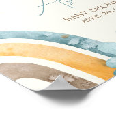 ここ来で息子レトロ赤ちゃんシャワー歓迎 ポスター (角)