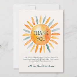 ここ来で息子男の赤ちゃんシャワー サンキューカード