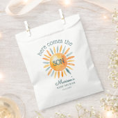 ここ来で息子男の赤ちゃんシャワー フェイバーバッグ (クリップ留めされた状態)