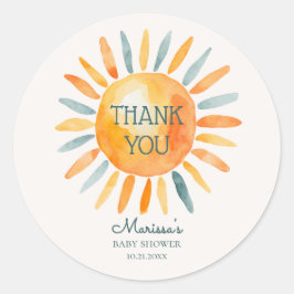 ここ来で息子男の赤ちゃんシャワー ラウンドシール