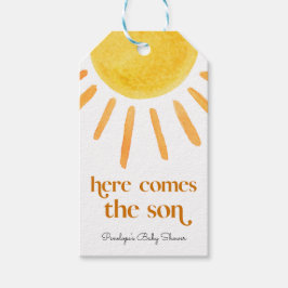 ここ来で男の子の赤ちゃんシャワー ギフトタグ