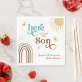 ここ来で男の子の赤ちゃんシャワー スタンダードランチョンナプキン (インサイチュ)