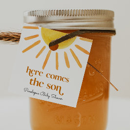 ここ来で男の子の赤ちゃんシャワー フェイバータグ