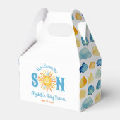 ここ来で男の子の赤ちゃんシャワー フェイバーボックス (正面サイド)