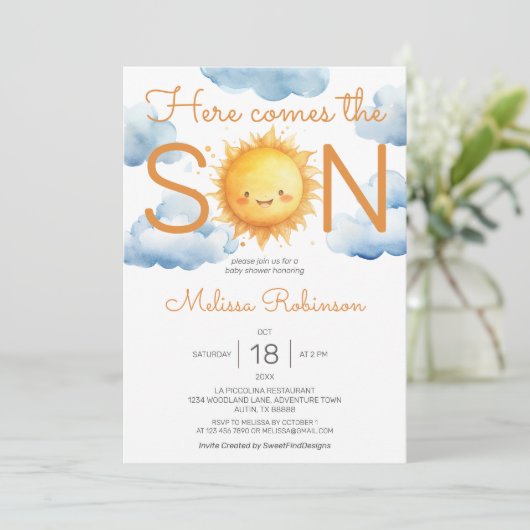 ここ来で男の子の赤ちゃんシャワー 招待状 (スタンド正面)