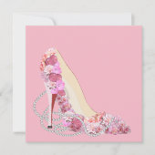 ここ来で花嫁ピンク&フラワーダイヤモンドパーティー 招待状 (正面)