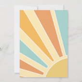 ここ来で、息子レトロな男の子のシャワー 招待状 (裏面)