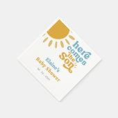 ここ来でbohoレトロな赤ちゃんシャワー スタンダードカクテルナプキン (角)