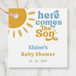 ここ来でbohoレトロな赤ちゃんシャワー フェイバータグ