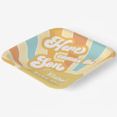 ここ来でbohoレトロな赤ちゃんシャワー ペーパープレート (傾斜あり)