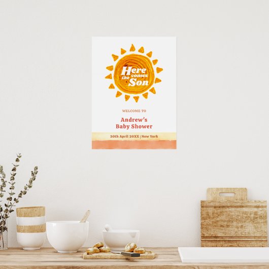 ここ来でBoho赤ちゃんシャワー歓迎 ポスター (キッチン)