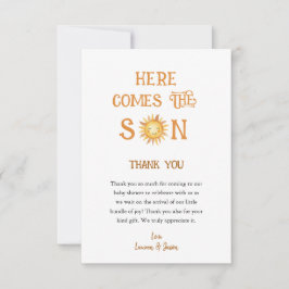 ここ来でBoho Baby Shower Thank You サンキューカード