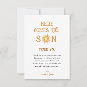 ここ来でBoho Baby Shower Thank You サンキューカード