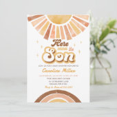 ここ来でBoho Sunshine Baby Shower 招待状 (スタンド正面)