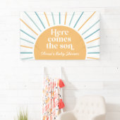 ここ来でBoho Sunshine Baby Shower 横断幕 (インサイチュ)