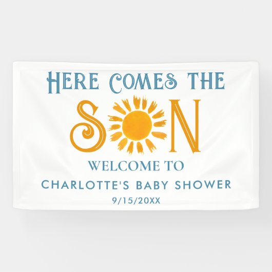 ここ来でBoho Sunshine Baby Shower 横断幕 (横)