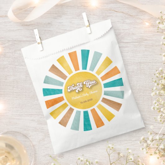 ここ来でBoho Sunshine Boy Baby Shower フェイバーバッグ (クリップ留めされた状態)