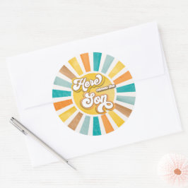 ここ来でBoho Sunshine Boy Baby Shower ラウンドシール