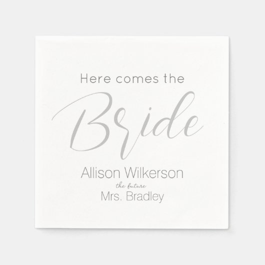 ここ来でBride Scriptブライダルシャワー スタンダードカクテルナプキン (正面)