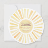 ここ来でGroovy 70s赤ちゃんシャワーInvitati 招待状 (裏面)