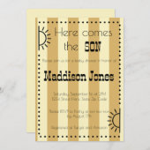 ここ来でSON赤ん坊シャワーの招待状 招待状 (正面/裏面)