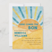 ここ来でSon Blue Rays Sunshine Baby Shower 招待状 (正面)