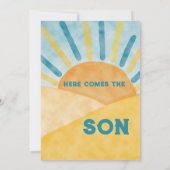 ここ来でSon Blue Rays Sunshine Baby Shower 招待状 (裏面)