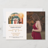 ここ来でSon Rainbow Baby Shower写真 招待状 (正面)