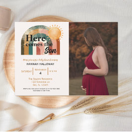 ここ来でSon Rainbow Baby Shower写真 招待状