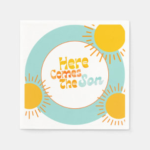 ここ来でSon retro baby shower スタンダードカクテルナプキン