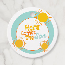 ここ来でSon retro baby shower フェイバータグ