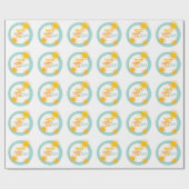 ここ来でSon retro baby shower ラッピングペーパー (フラット)