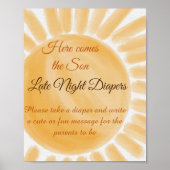 ここ来でSon Sunshine赤ちゃんシャワーおむつゲーム ポスター (正面)