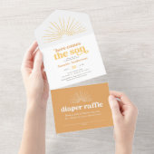 ここ来でSon Sunshine Baby Shower オールインワン招待状 (貼ってはがせる)