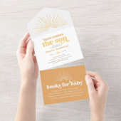 ここ来でSon Sunshine Baby Shower オールインワン招待状 (貼ってはがせる)