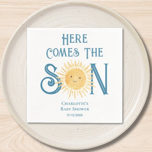 ここ来でSon Sunshine Baby Shower スタンダードカクテルナプキン