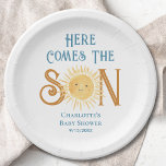 ここ来でSon Sunshine Baby Shower ペーパープレート<br><div class="desc">この赤ちゃんシャワー紙のプレートは、可愛い黄色の水の色の太陽と青いレトロタイポグラフィの文字来「ここザ・ソン」を特徴としている。簡単にカスタマイズ可能我々は我々のアートワークを作成するので、あなたは他のデザイナーからの正確な画像を見つけることができない。オリジナル水彩©ミケーレ・デイヴィス。</div>