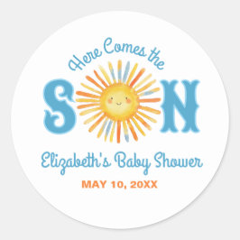 ここ来でSon Sunshine Baby Shower ラウンドシール