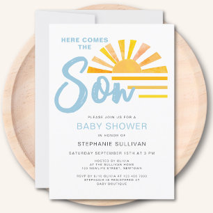 ここ来でSon Sunshine Baby Shower 招待状