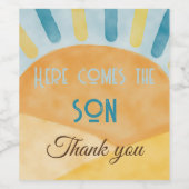 ここ来でSon Sunshine Blue Ray Baby Shower ワインラベル (シングルラベル)