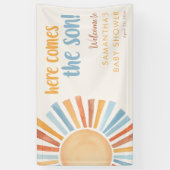 ここ来でSON Sunshine boho男の子の赤ちゃんシャワー 横断幕 (縦)